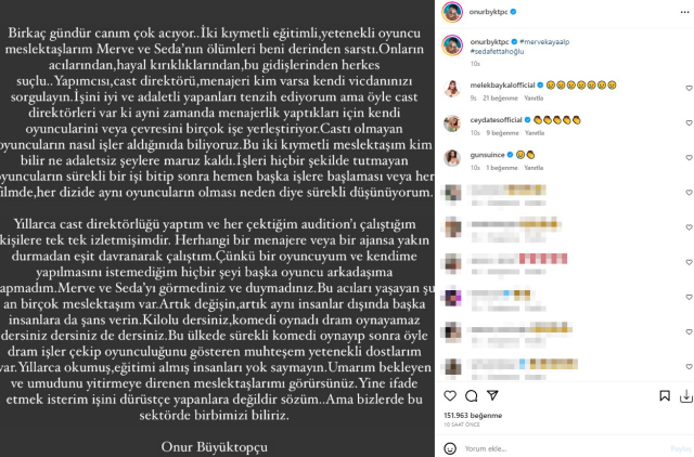 Onur Büyüktopçu ve Melek Baykal, meslektaşlarının ölümünün ardından isyan etti: Yapımcı ve menajerler suçlu