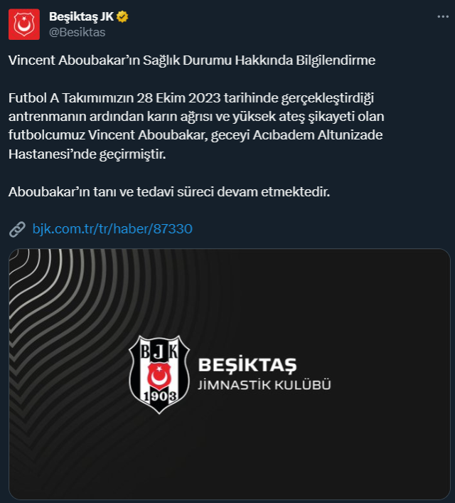 Tedavisine devam ediliyor! Beşiktaş'ın yıldızı hastanelik oldu