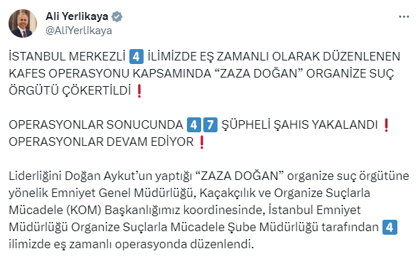 Zaza Doğan organize suç örgütü çökertildi