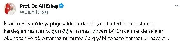 Salalar yankılanacak! İsrail'in katlettiği insanlar için tüm Türkiye'de gıyabi cenaze namazı kılınacak