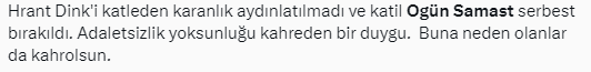 Ogün Samast'ın şartlı tahliyesine tepkiler çığ gibi büyüyor