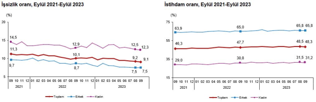 Türkiye'deki işsiz sayısı 46 bin kişi azalarak 3 milyon 168 bin kişi oldu