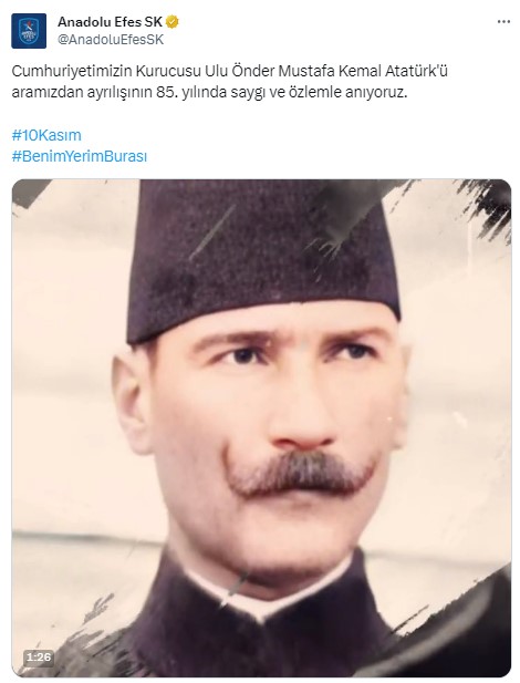 Spor dünyası Ulu Önder Mustafa Kemal Atatürk'ü andı