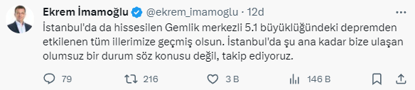 İstanbul'da da hissedilen depremle ilgili Vali Gül'den rahatlatan açıklama: Olumsuz bir durum yok