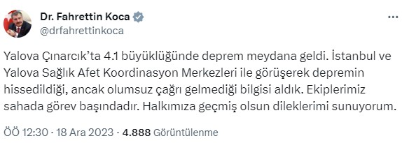 Marmara'yı sallayan depremle ilgili bakanlardan peş peşe açıklama: Ekipler saha tarama çalışmalarına başladı