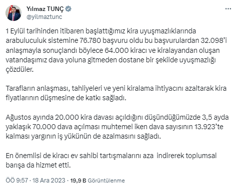 Ev sahibi-kiracı anlaşmazlığını arabuluculuk sistemi çözüyor! 76 bin başvurunun 32 bini anlaşmayla sonuçlandı