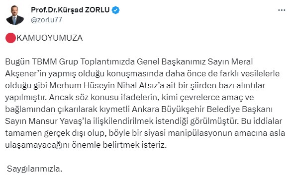 Meral Akşener, okuduğu şiirle Mansur Yavaş'ı mı hedef aldı? İYİ Parti'den açıklama var