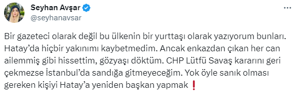 CHP'nin Hatay'da Lütfü Savaş'ı yeniden aday göstermesine tepki yağıyor