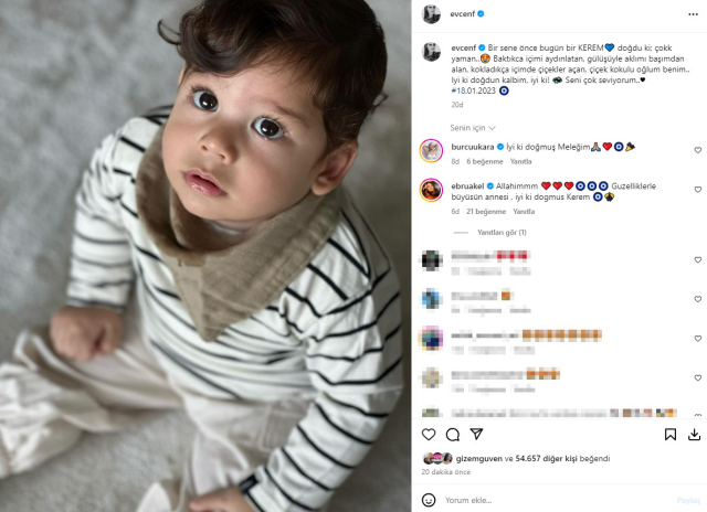 Fahriye Evcen, 2. oğlu Kerem'in yüzünü ilk kez gösterdi