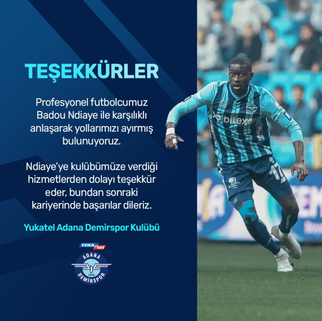 Adana Demirspor, Ndiaye'nin sözleşmesini feshetti