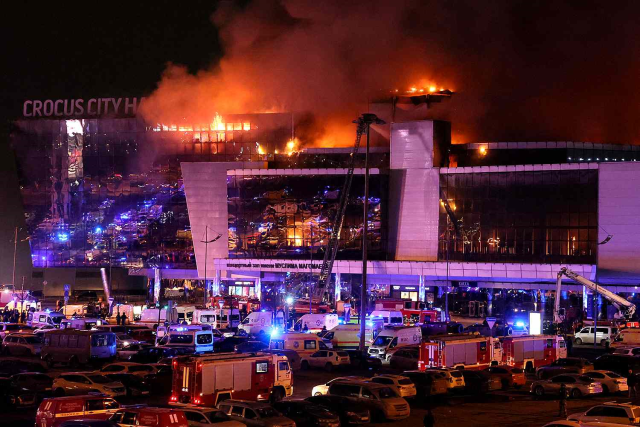 Rusya'daki kanlı saldırıda konser salonun içinden görüntüler