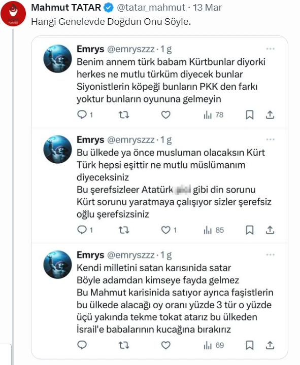 Küfürlü paylaşım, Zafer Partili büyükşehir adayını çılgına çevirdi