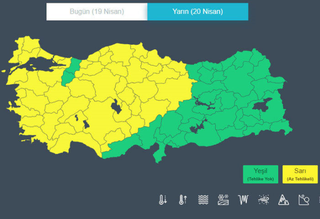 Meteoroloji'den 45 ilimiz için sarı kodlu uyarı