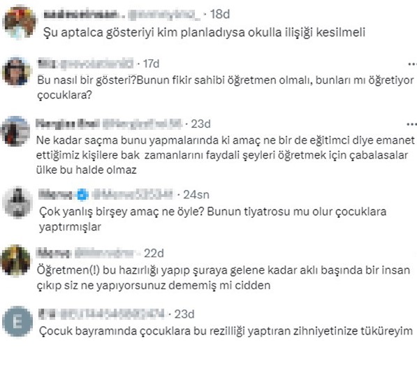 Tepki çeken 23 Nisan gösterisi! Küçücük çocuğa Dilan Polat taklidi yaptırdılar